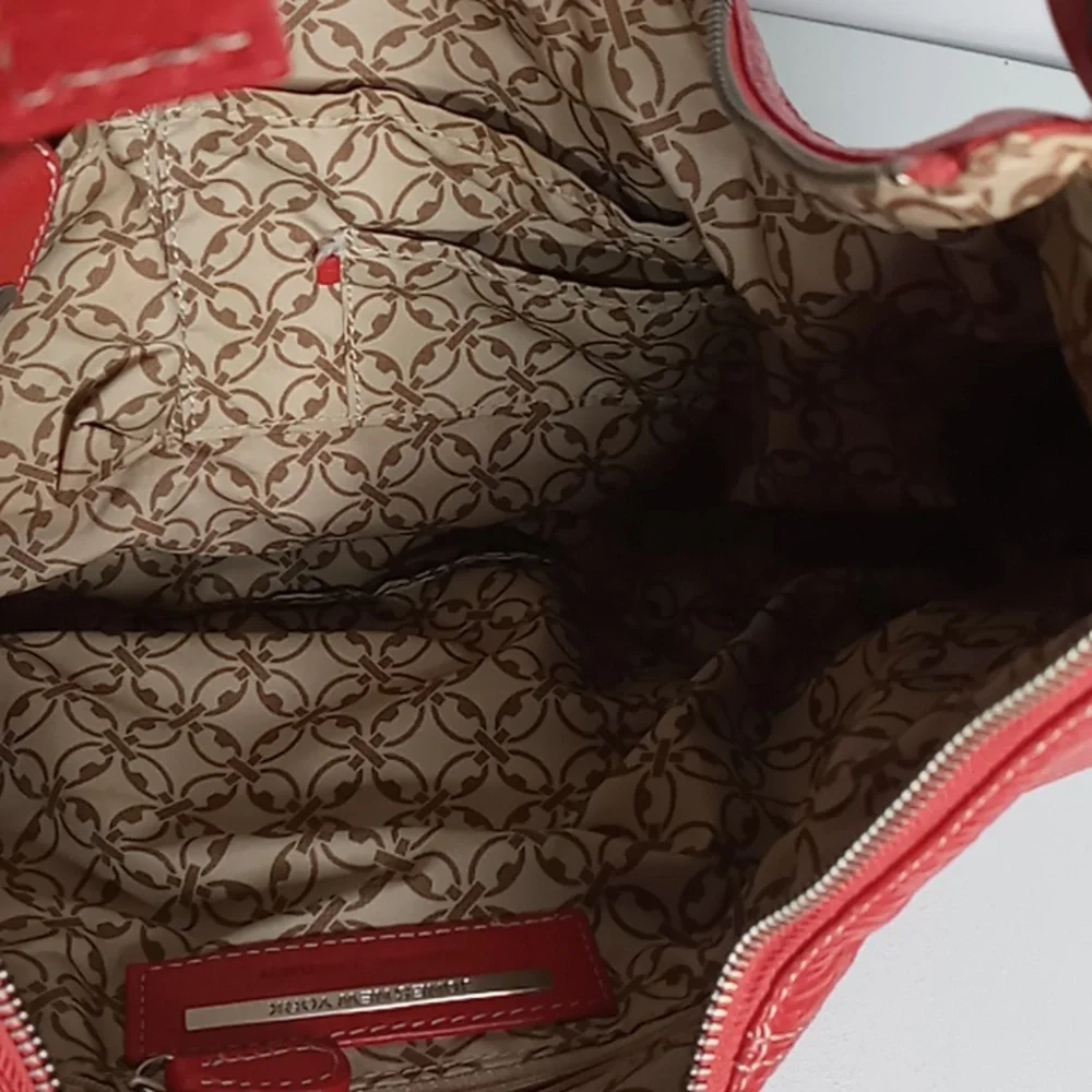 Jones New York Red Pebble Leather Hobo Bag
